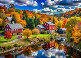 Fototapeta premium Candid Photography of Cuylerville Location Animation Showcasing Vibrant Colors, Scenic Landscapes, and Dynamic Elements in a Lively, Engaging Atmosphere