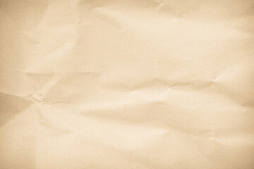 Crumpled brown paper texture background for design with copy space for text or image.