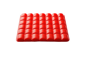 Naklejka premium A vibrant red silicone mat featuring a grid of rounded, raised sections for improved grip and cushioning.