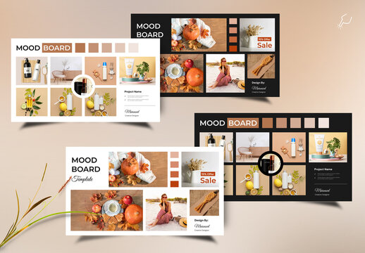 Collages & Moodboard Layout With Dark & Light Accents