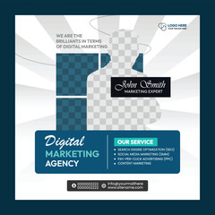 Vector digital marketing agency banner design template  and  Advertising post