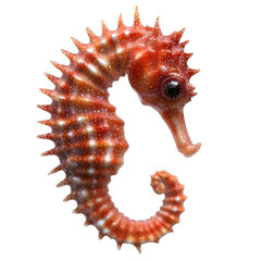 Colorful seahorse swimming gracefully underwater. transparent background