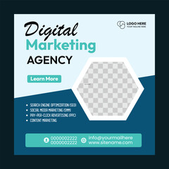 Vector digital marketing agency banner design template  and  Advertising post