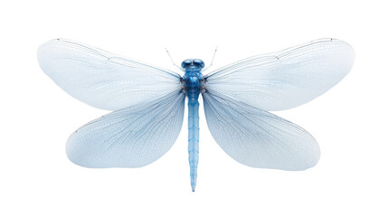 Delicate blue butterfly with transparent wings. transparent background