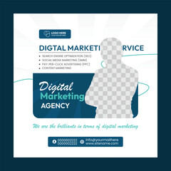 Vector digital marketing agency banner design template  and  Advertising post