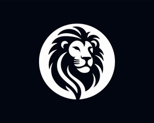 Lion logo design icon symbol vector illustration.