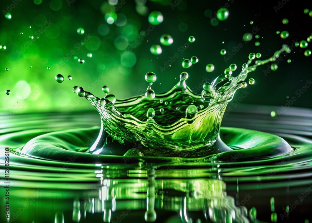 Aufkleber captivating abstract green water splash background in low light, perfect for artistic projects and m