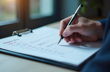 Businessman with tablet at his desk.