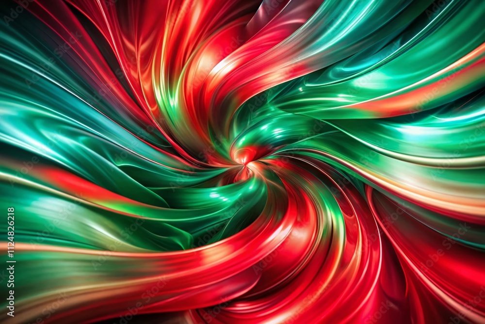 Poster captivating abstract patterns in red and green for product photography showcasing movement and fluid