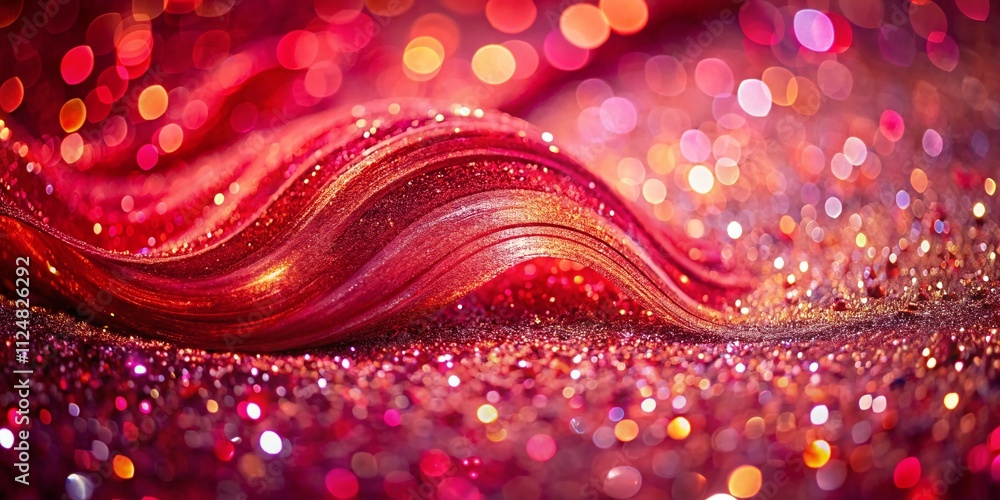 Aufkleber captivating abstract red emulsion waves with sparkling glitter and shimmering liquid texture for arc