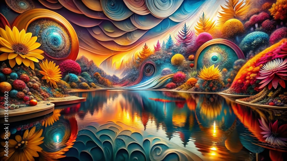 Aufkleber captivating abstract textures and patterns in panoramic photography showcasing colorful swirls and s