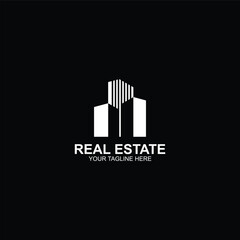 real estate logo icon with creative vector illustration