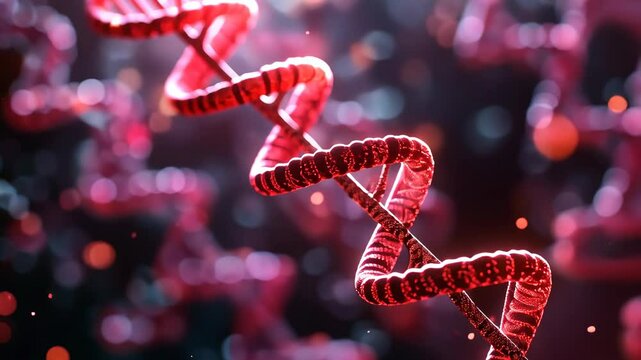 Glowing DNA Strand Genetic Code Science Background Medical Research Abstract Art