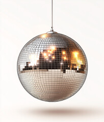 Obraz premium disco background with disco balls in purple and gold lighting 