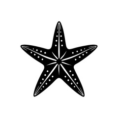 starfish silhouette, black and white silhouette, vector and illustration