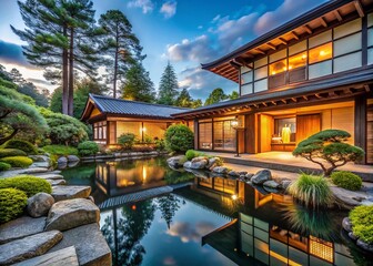 Obraz premium Captivating Architectural Photography Showcasing the Essence of 'Wa' Through Harmonious Design and Cultural Significance in Modern Structures and Traditional Spaces