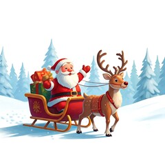 santa claus and reindeer