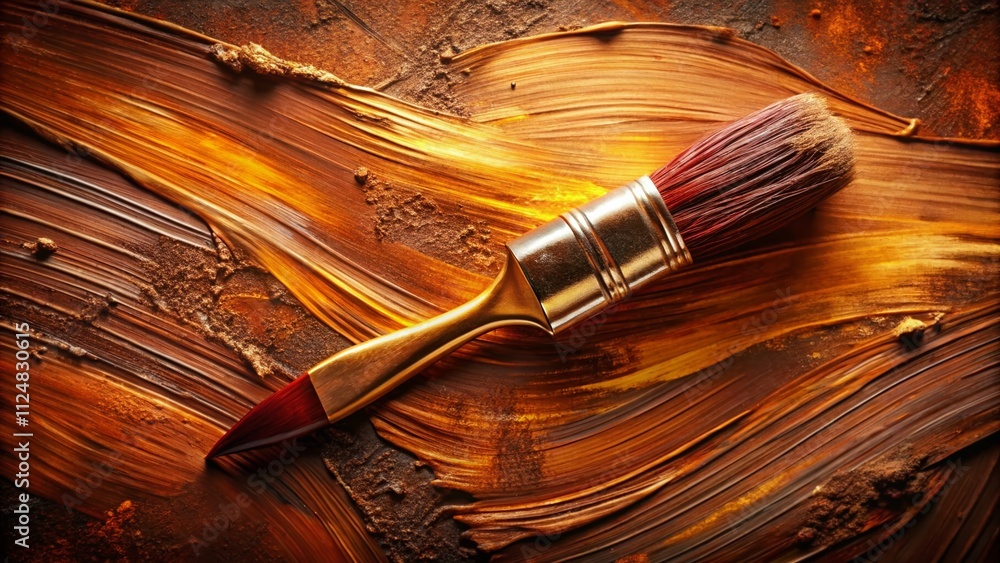 Poster captivating artistic brown paint brush stroke image showcasing the fluidity and depth of color in ab