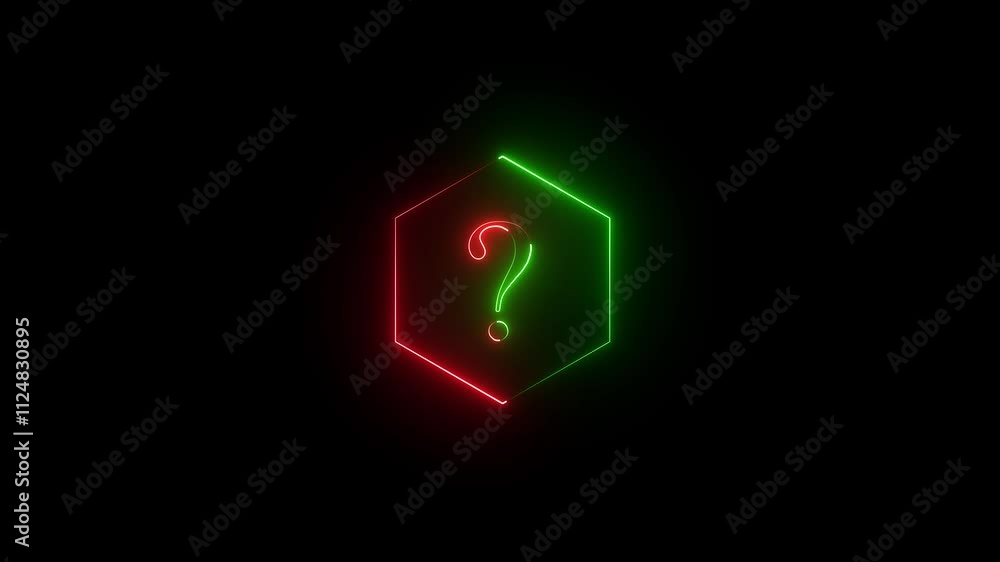 Poster question mark sign animation. cyberspace questions asking doubts confusing problems. question symbol