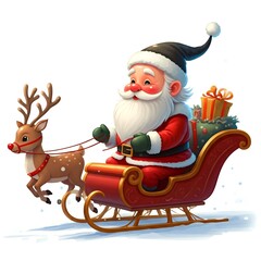 santa claus and reindeer
