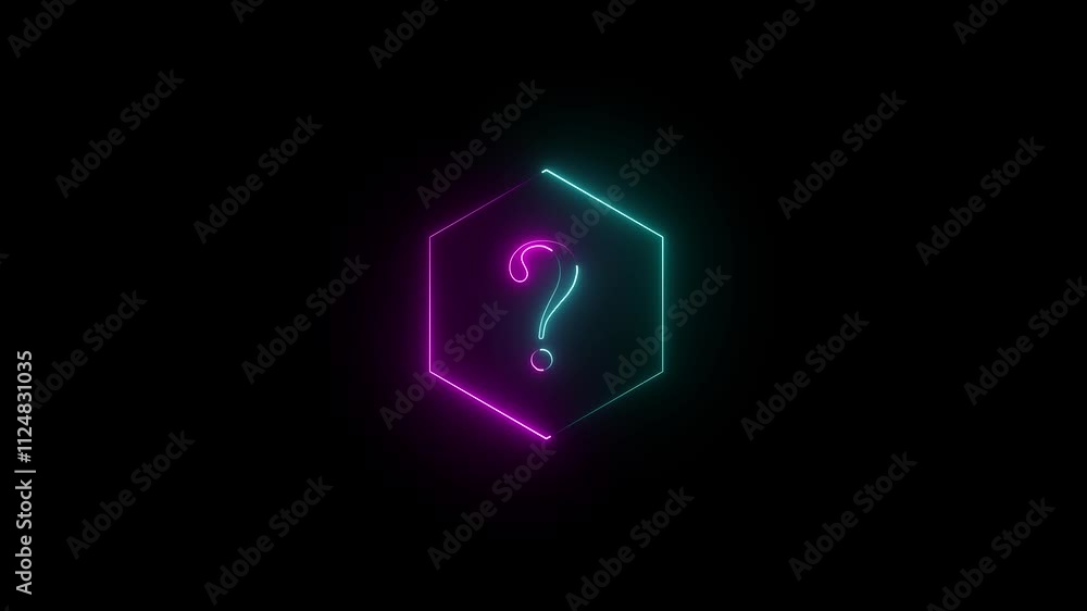 Poster question mark sign animation. cyberspace questions asking doubts confusing problems. question symbol