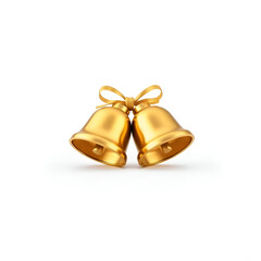two shiny christmas bells