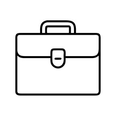 briefcase icon, office vector icon - black outline icon of briefcase symbolizing office, workspace, and modern office in simple design.