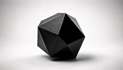 Black Geometric Shape:  A sleek, angular black geometric shape, crafted with precision,  resting against a minimalist backdrop.  The interplay of light and shadow reveals intricate facets.