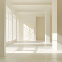 Fototapeta premium Modern empty room with natural light