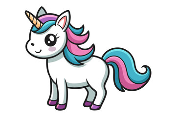 cartoon unicorn vector illustration 