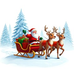 santa claus and reindeer