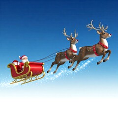 Fototapeta premium santa claus and reindeer