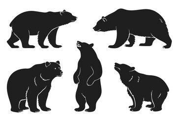 silhouettes of bears