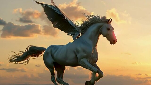 horse at sunset