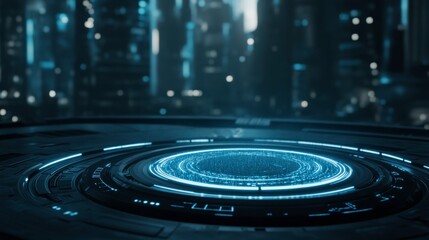 Futuristic Circular Technology in Urban Background