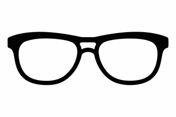 Fototapeta premium Elegant Black Silhouette Vector Illustration of Reading Glasses on a White Background