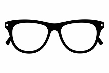 Fototapeta premium Elegant Black Silhouette Vector Illustration of Reading Glasses on a White Background