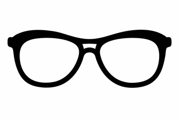 Elegant Black Silhouette Vector Illustration of Reading Glasses on a White Background