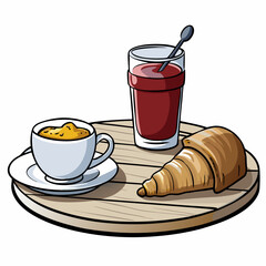 cup of coffee and croissant
