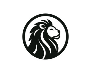 Lion head icon vector. Lion face logo design template. Silhouette simple. Black color, Flat style lion. Vector illustration Animal Logotype concept.