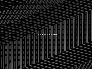 Abstract futuristic dark black background with modern design. Realistic 3d wallpaper with luxurious flowing lines. Elegant background for posters, websites, brochures, cards, banners, apps, etc.