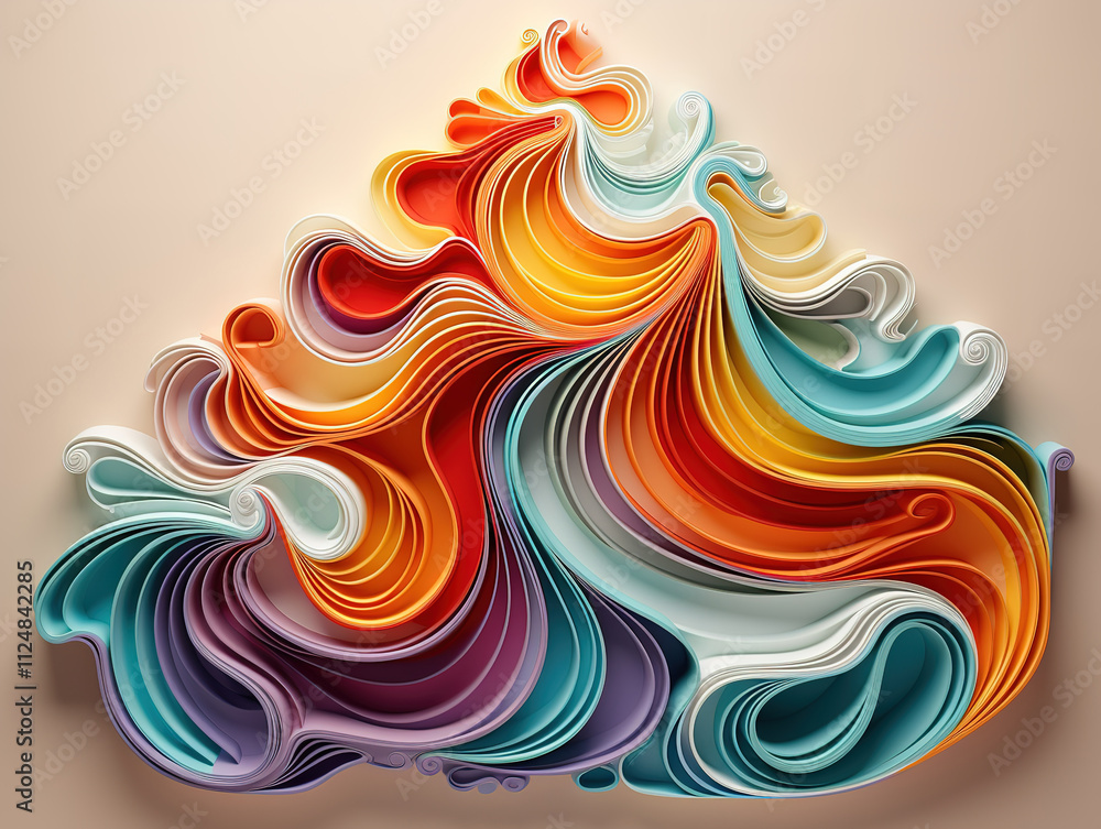 Sticker Awesome Colorful Fluid Art - A Fusion of Vibrant Swirling Colors