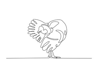 Continuous one line drawing of turkey for livestock and farming concept. Abstract turkey in single line art illustration. Editable vector.