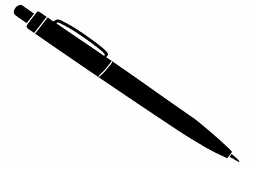 Black Pen Silhouette Vector Illustration on a White Background