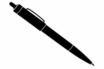Black Pen Silhouette Vector Illustration on a White Background