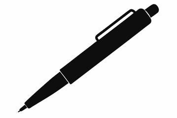 Black Pen Silhouette Vector Illustration on a White Background
