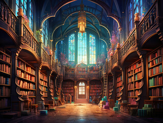 Attractive Education day scene in fantasy style and aesthetic