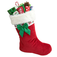 christmas stocking isolated on white