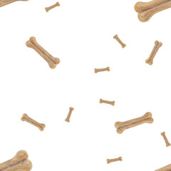 Pattern of animal treats on a white background
