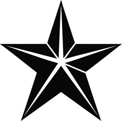 Black Star Icon Sharp Points, Geometric, Simple, Bold, Graphic, Monochrome, Design, Symbol, Illustration
